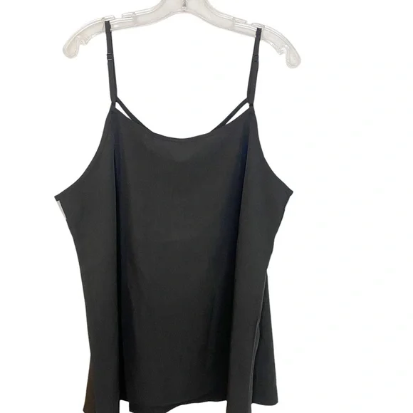 Black Sheer Spaghetti Strap Top 2XL, Soft & Sultry Layering Piece - Picture 5 of 6